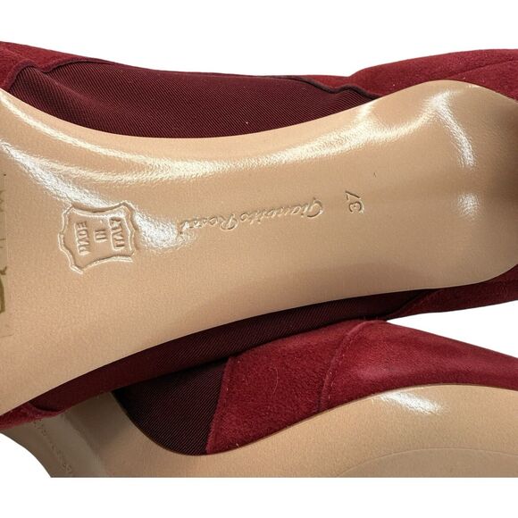 GIANVITO ROSSI Jenna Suede Paneled Stretch Knit Sock Boots In Brick Size 37 - Picture 14 of 14